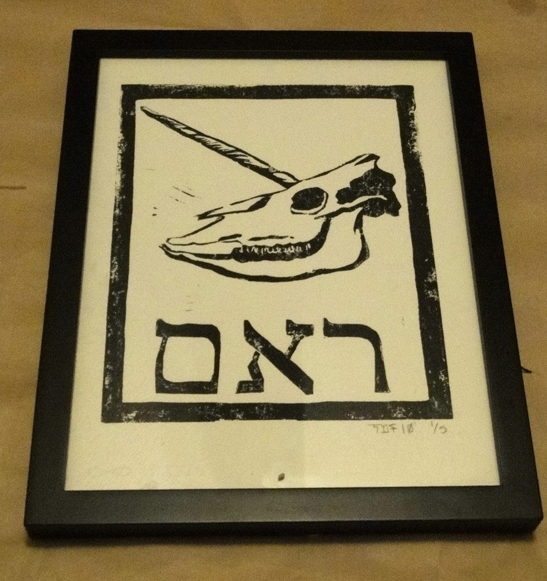 Re'em - Linocut Print by TDFlynn (1 of 5)
