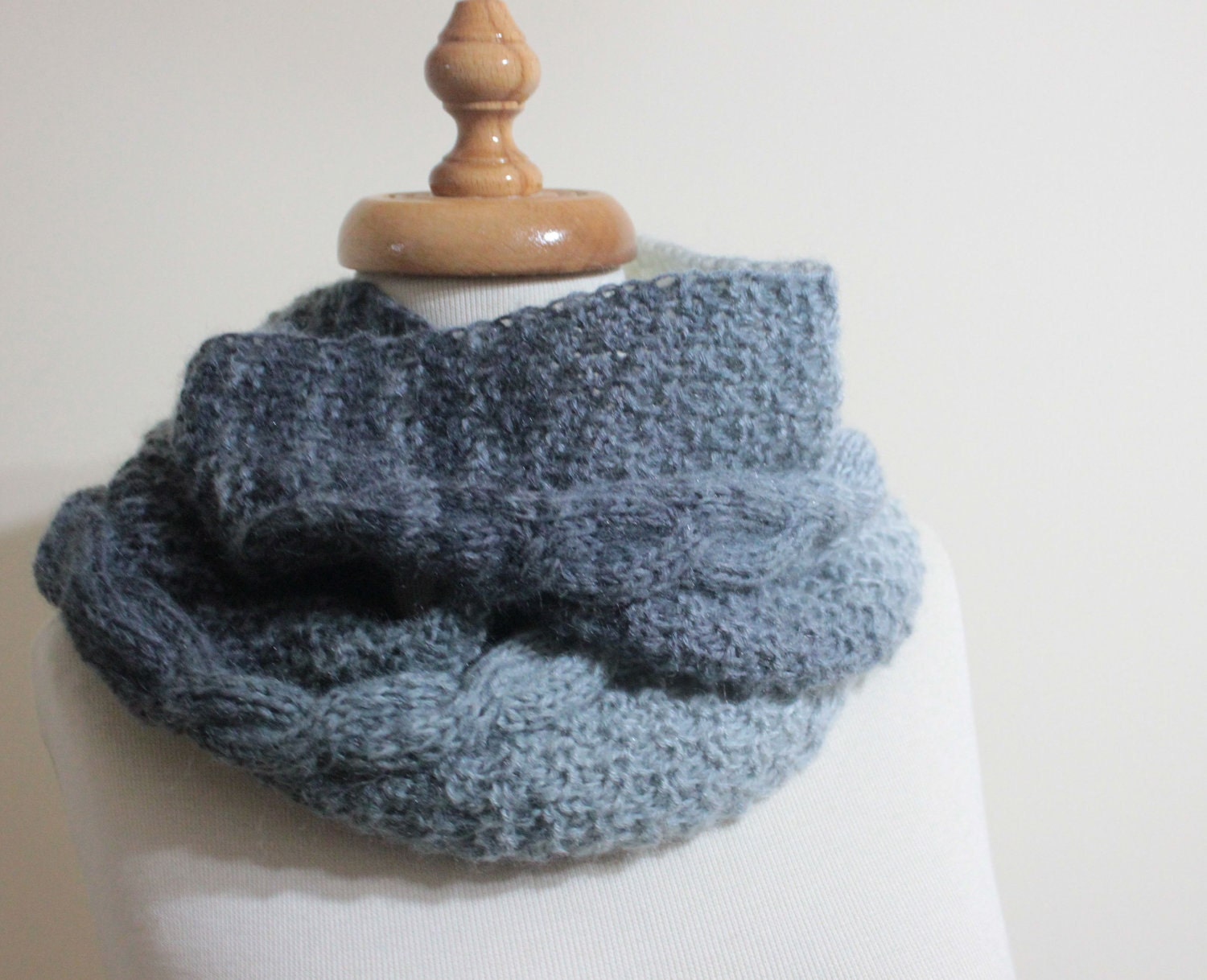 Infinity Cowl Grey Colors Fall Trend Hand Knit Gift For Him For Her Holiday Fashion Spring Fashion. Winter Accessories READY TO SHIPPING
