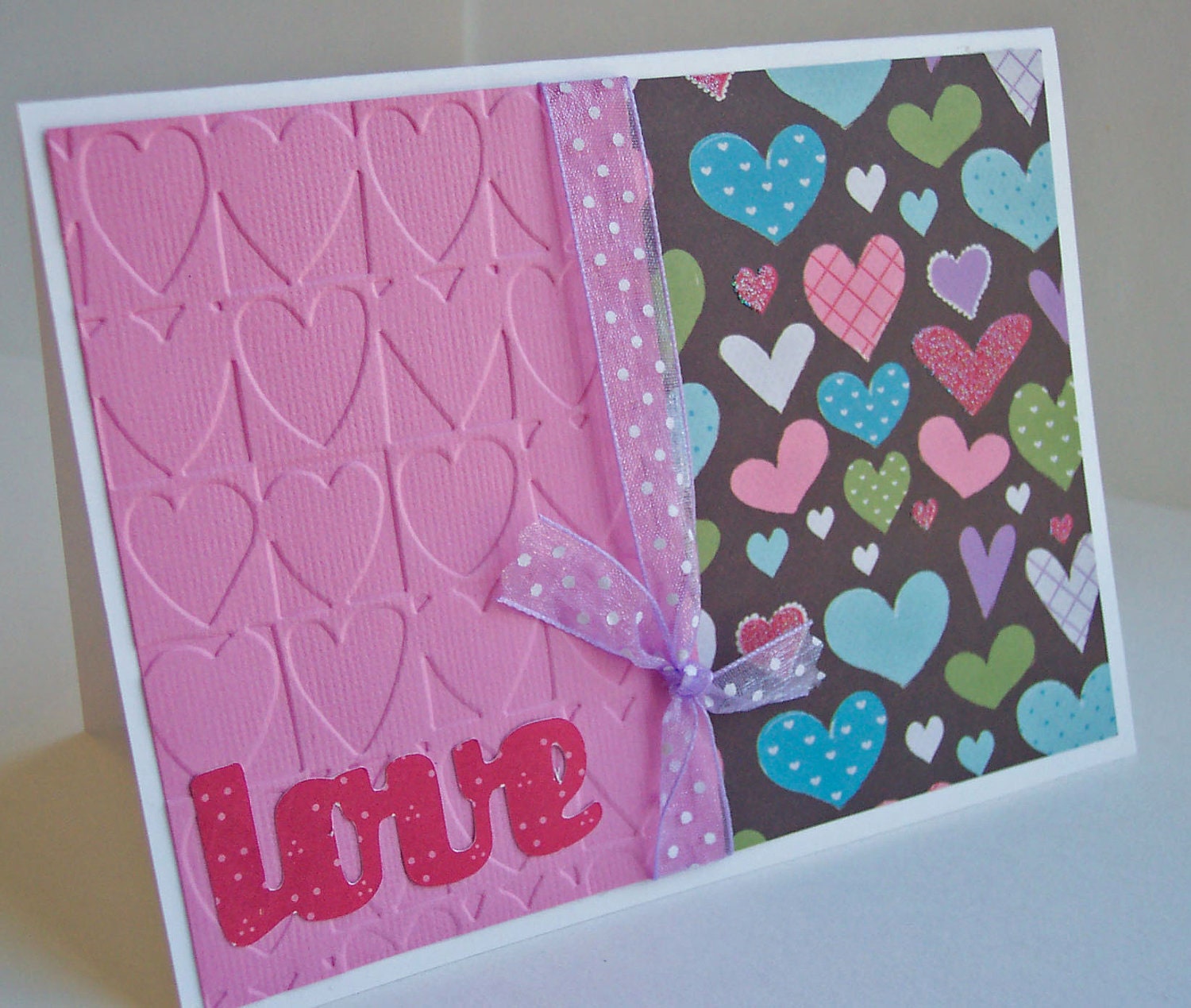 Valentine's Day Card with Pink Hearts