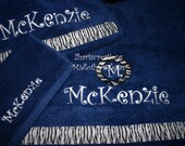 3 Piece Personalized Embroider Towel Set