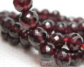 12 Garnet 5.5mm faceted irregular rounds