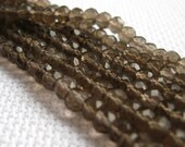 40 Smoky Quartz 4-4.5mm faceted rondelles