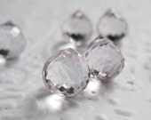 Pink Amethyst briolette, onion faceted, 7-8mm  5 matched pair