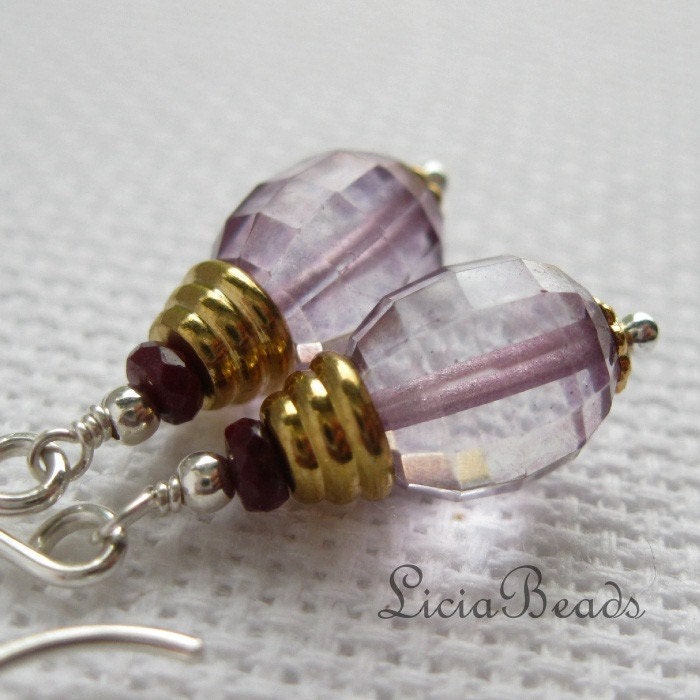 Celebrate - ruby gemstone and sterling earrings