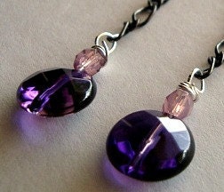 Purple Tears Dangle Earrings