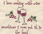 Cooking with Wine embroidered apron