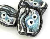 Night Vision - Handmade Lampwork Glass Bead Set (3) OOAK SRA