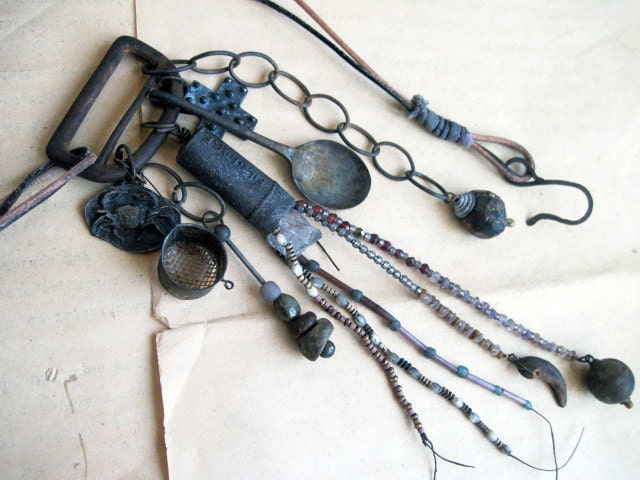 Saddle Gems II. Metaphysical Tribal Assemblage Necklace.