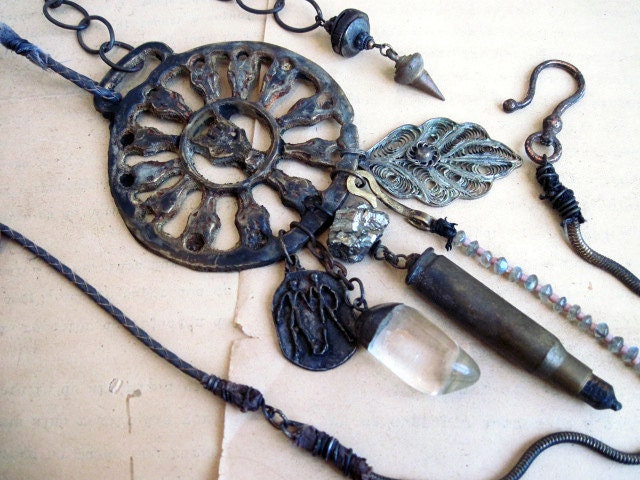 Saddle Gems III. Metaphysical Tribal Assemblage Necklace.