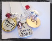 Hand Stamped Mixed Metals Charm Necklace