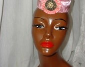 Pink Satin Steampunk/Clockwork Pillbox