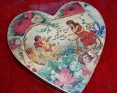 Large Valentine's day heart box, paper mache
