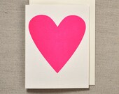 Neon Pink Heart Card