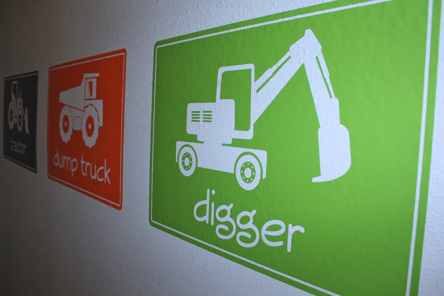 Big Construction Machines- SMALL SIZE- Vinyl Wall Decals