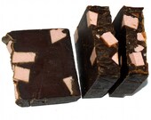 Handmade Shea Butter and Goat Milk Soap - Raspberry Truffle Scented Goat Milk Soap - Cold Process Chocolate  Soap for Valentine's Day