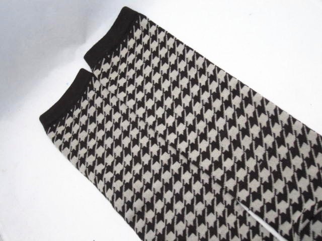 Leg Warmers Brown and Ivory Houndstooth