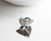 20% OFF Sale Vintage Inspired Jewelry Photo Earrings - Separation in Blue - original fine art photo