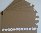 Note Cards Kraft with White Daisies Set of 6