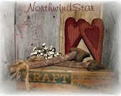 Primitive Valentine Heart and Cupid Arrows Ornies Bowl Filler Tucks
