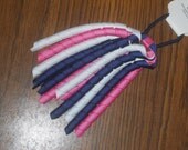 Ponytail Holder for Hair - Navy, Hot Pink, and White