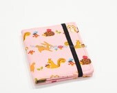 Pink rows of kawaii forest friends card keeper
