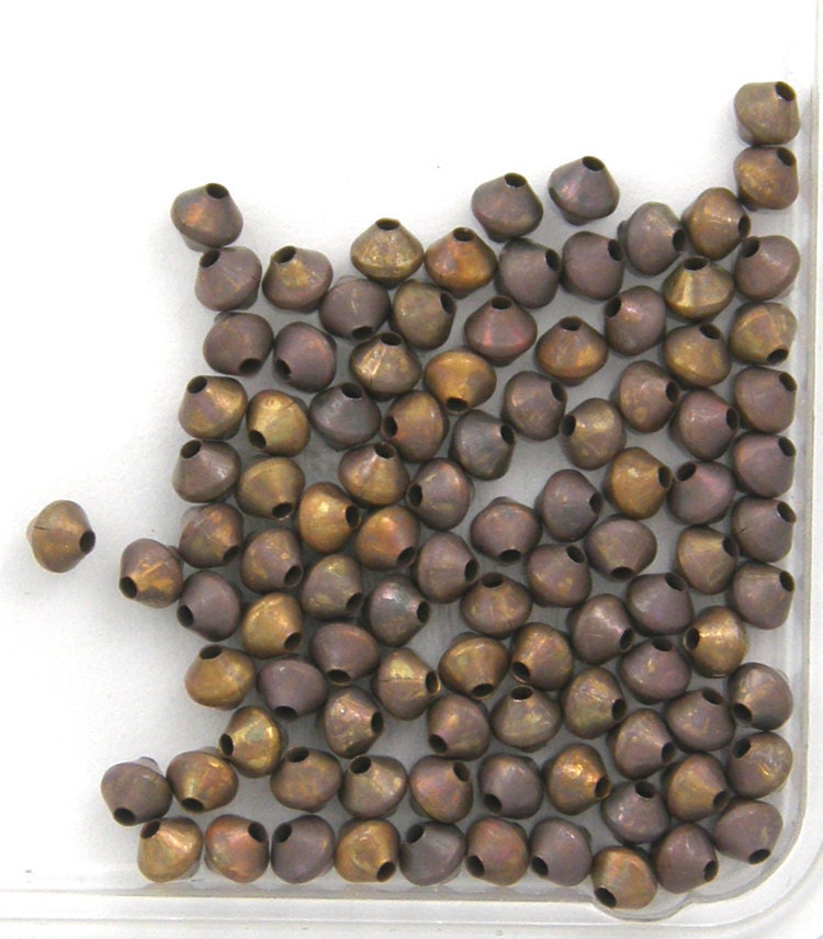 100 - 3.3mm BICONE Bead Oxidized Copper