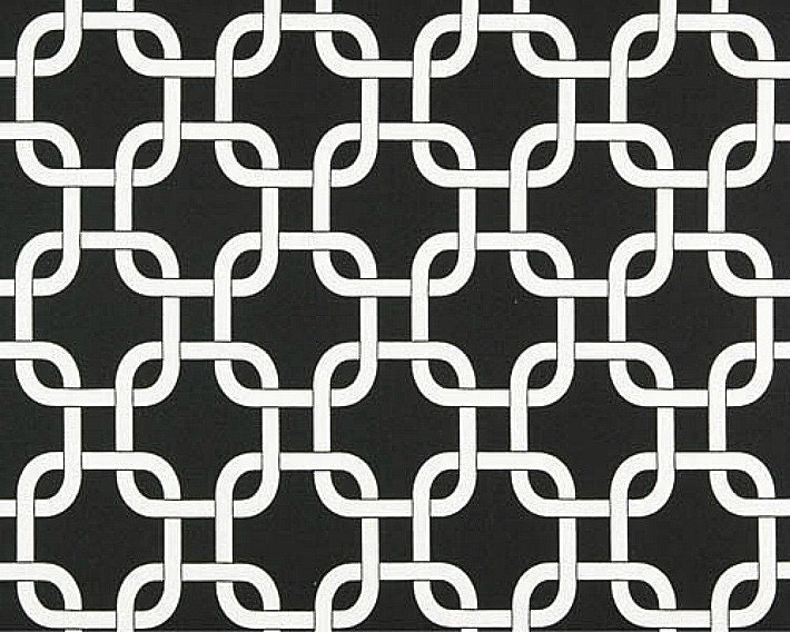 Home Decor Fabric Yardage- Geometric Lattice - Black and White -1 Yard