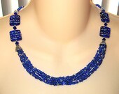 FINAL CLEARANCE "Starshine"  Lampwork Glass Seed Bead Necklace