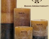 Sandalwood Fragrant Handmade Aromatherapy Pillar Candle 3x4.5" Calming, Seductive, Meditative