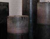 Candle: Dark Purple, Nag Champa & Fig Pillar Candle 3x4.5, Black Candle