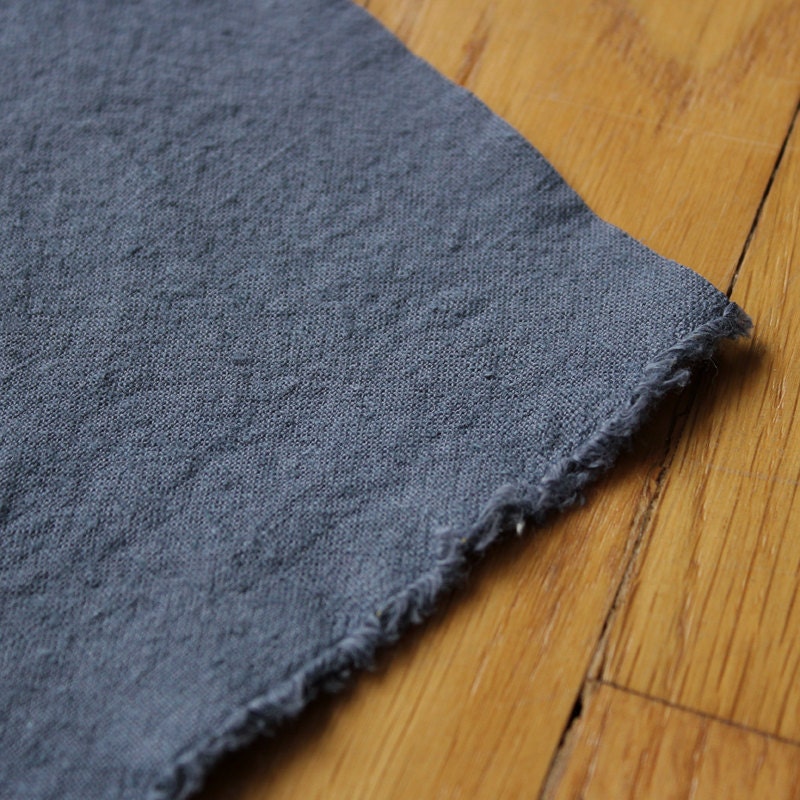 Hemp Fabric Organic Cotton SLATE BLUE hand dyed