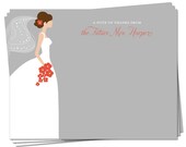 PRINTABLE - Bridal Shower Thank You Notecard - Custom colors to match the wedding theme (Beautiful Bride)