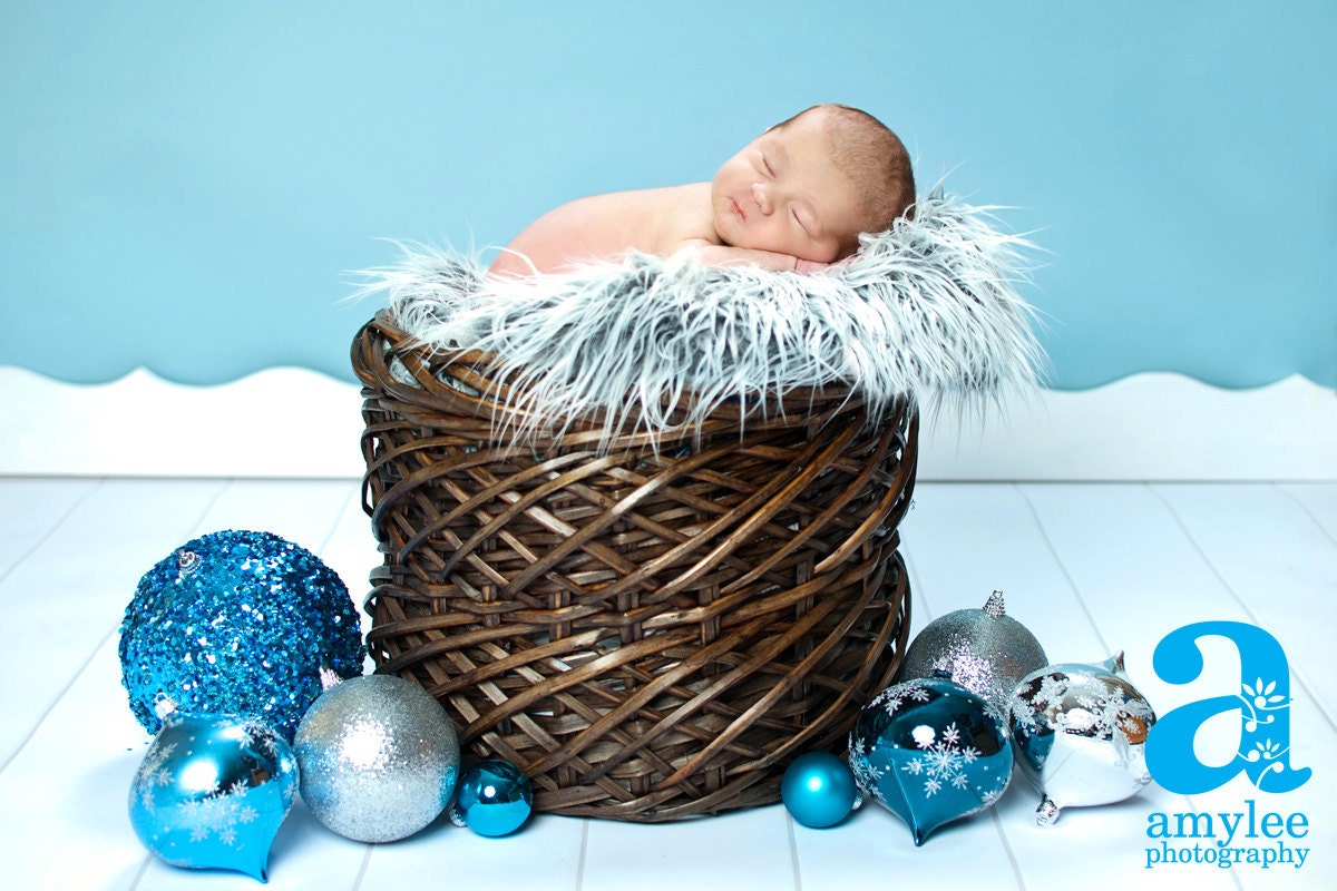 Mongolian Faux Fur Photography Prop - Frosted Gray
