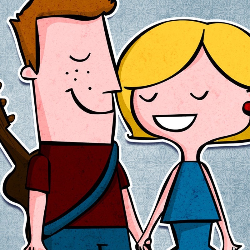 Custom Save The Date or Wedding Invite with YOUR cartoon portrait