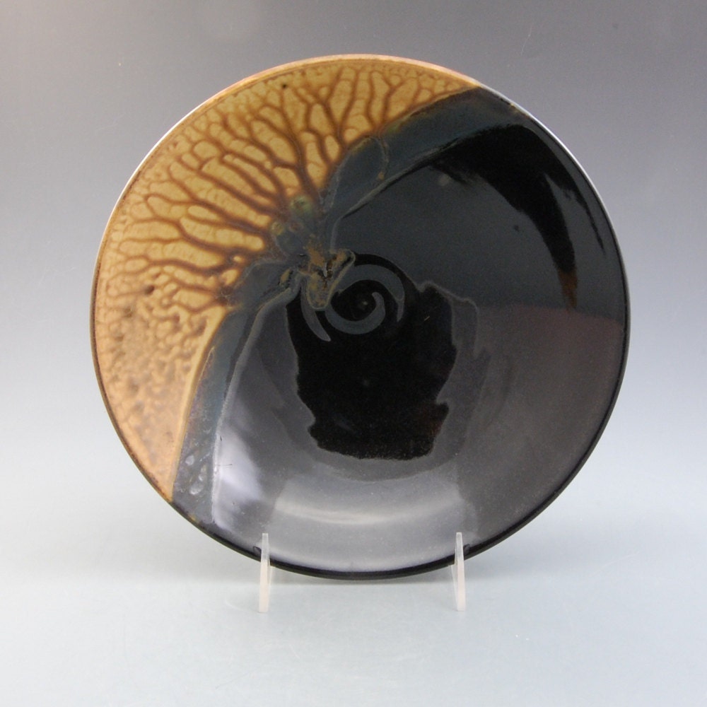 Bowl Dark Brown and Golden Brown Medium Handmade Porcelain by Mark Hudak