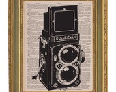 Vintage Book Print Dictionary Art Print Page-  8x10 - Rolleiflex Camera