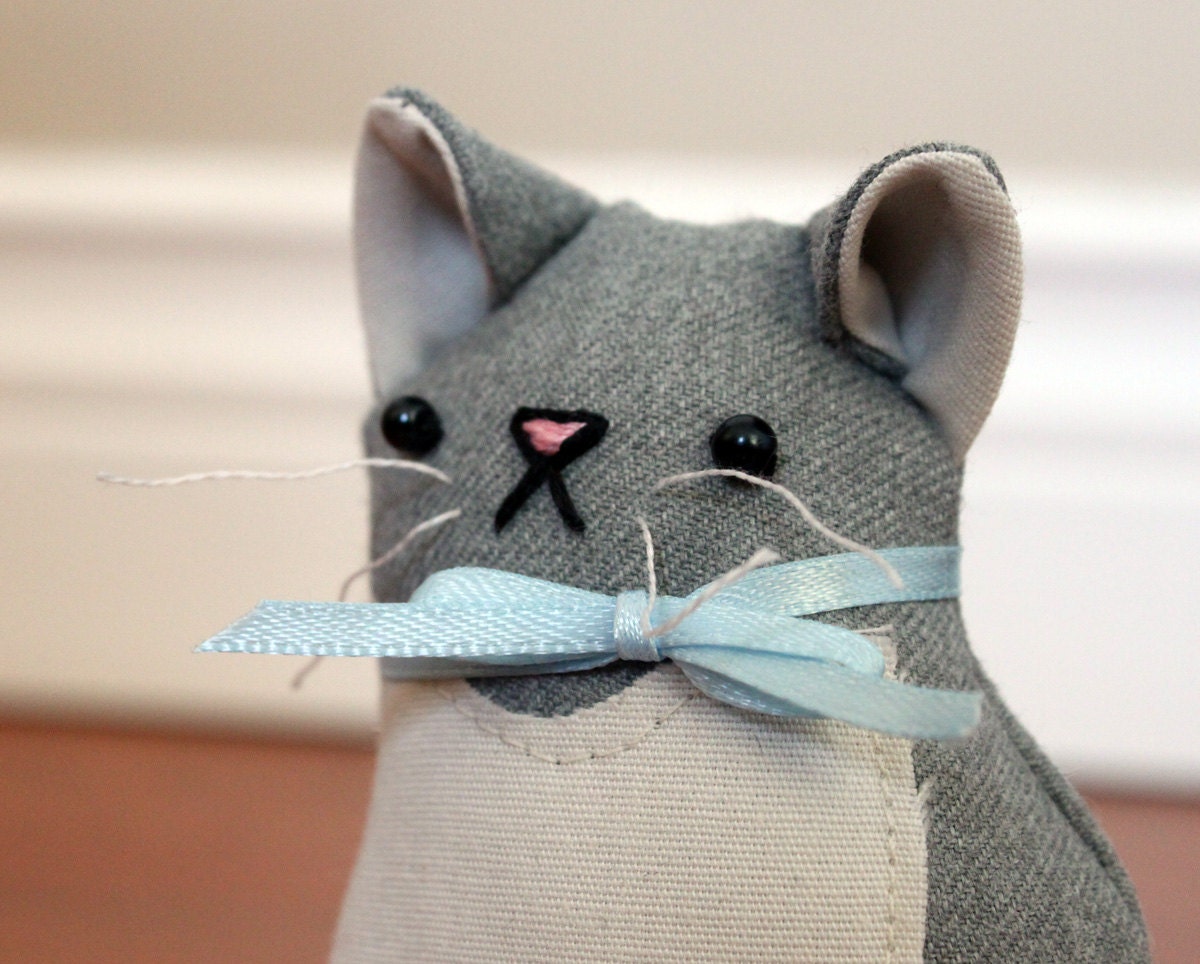 Charles Repurposed Wool Plush Cat Decoration