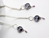 20% OFF Sale Bridesmaid Jewelry Set - Fine Art Photo Jewelry Necklaces - Budding Lilacs - Fine Art Pphotography - Set of 4 - Valentines Da
