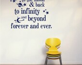 Wall Decals Text Moon and Back Kids Wall Quotes