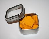 NEW heartfelts in a tiny, terrific, reusable tin- yellow