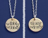 Dr. Who "Wibbly Wobbly Timey Wimey" Double-Sided Hand Stamped Doctor Who Necklace