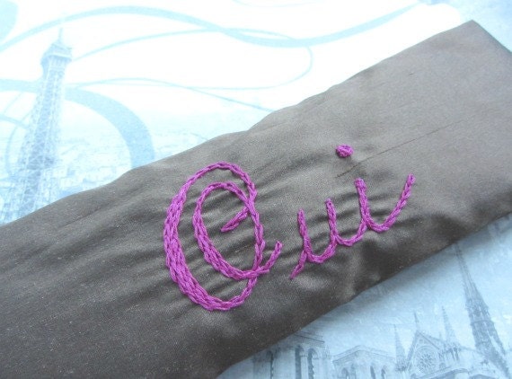 Lavender and Flaxseed Eye Pillow Hand Embroidered by Dolce Dreams