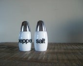 Vintage Helvetica Salt and Pepper Shakers