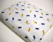 Crisp White Fabric with Sailboats & Seagulls