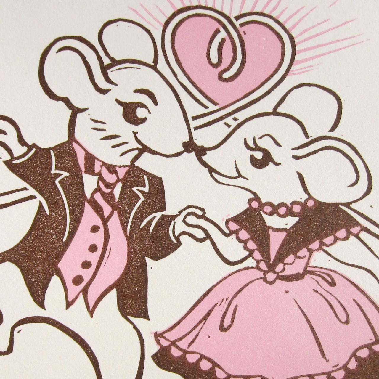 Love Tails Letterpress Anniversary card for Husband Valentine