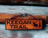 Wooden Trail Sign Wood Burned Custom Personalized Cabin Decor