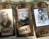 Handmade Primitive Tags, Altered Art, Collage, Gifts,  Decoration, cssteam, ofg team