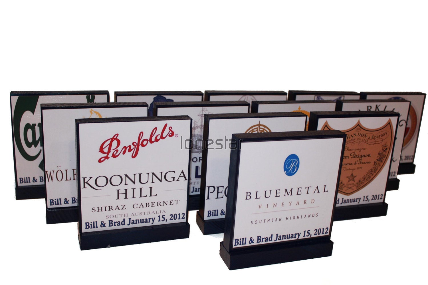 WEDDING TABLE CENTERPIECES-Set of 15 Xl Personalized Photo Blocks - Custom Table Numbers-Centerpieces-Place Cards