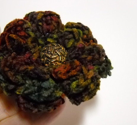Crocheted Scarf Pin Lapel Pin Hair Clip