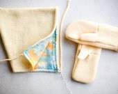 pixie hat and matching mittens - upcycled